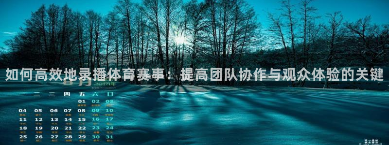 如何高效地录播体育赛事：提高团队协作与观众体验的关键